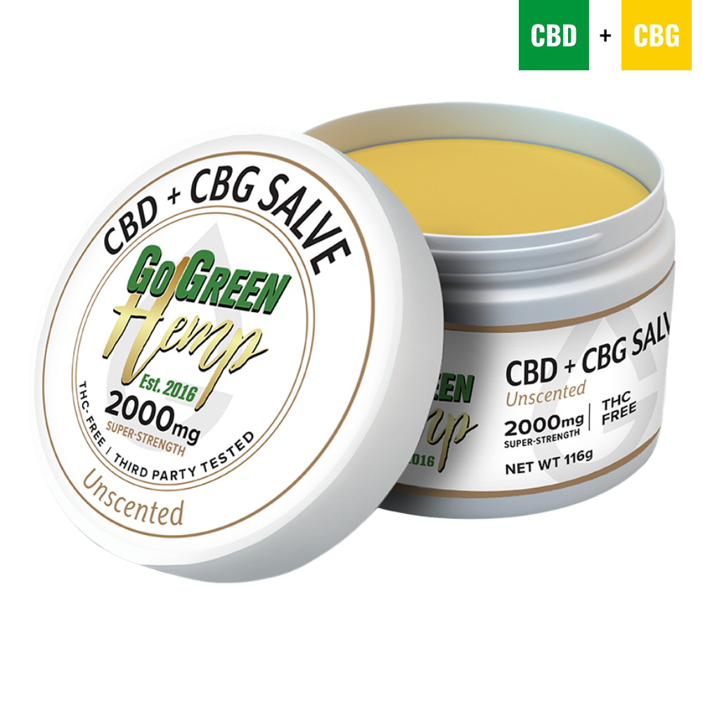 CBG + CBD Balm Salve 2000mg | Unscented | THC-Free Topical