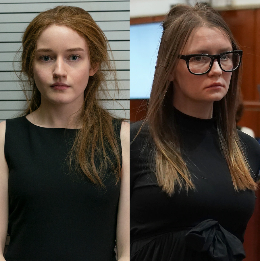 Anna Delvey (right) and Julia Garner (left).