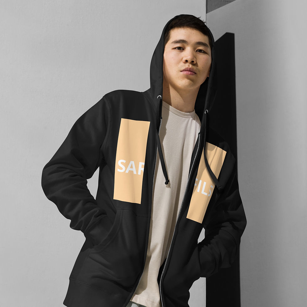 Unisex fleece zip up hoodie