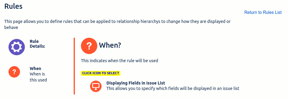 Step 1 of creating a rule