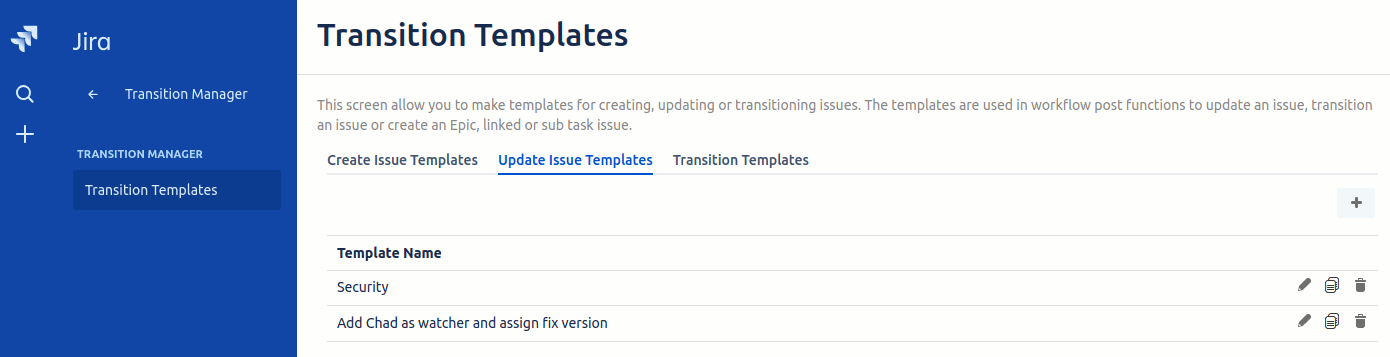 transition manager getting started transition templates