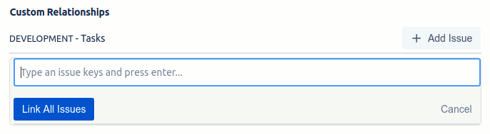 Enter issue keys to link to this issue