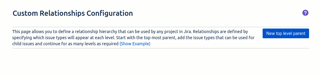 Empty global configuration page