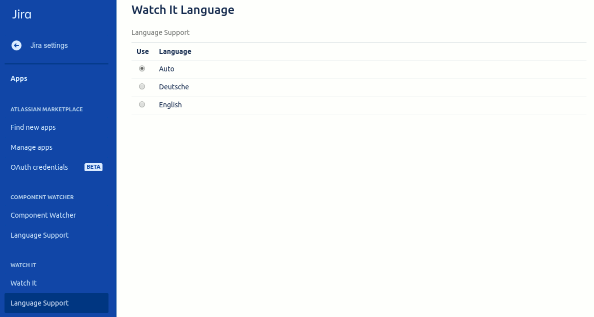 Watch It Language page