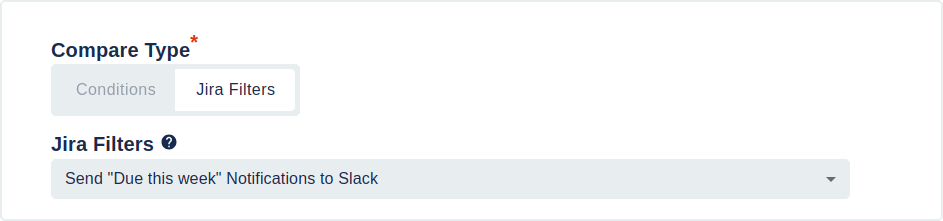 You can use Jira Filters as a compare type to determine the issues that found for this Watcher