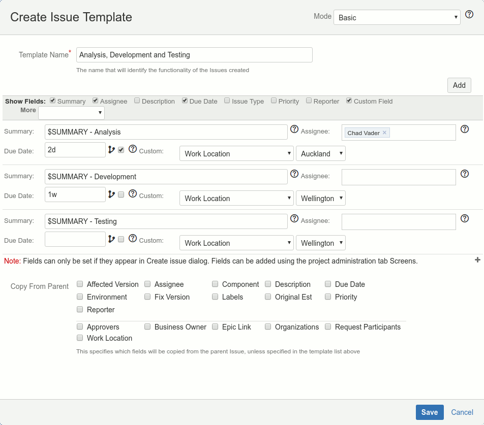 open issues list template