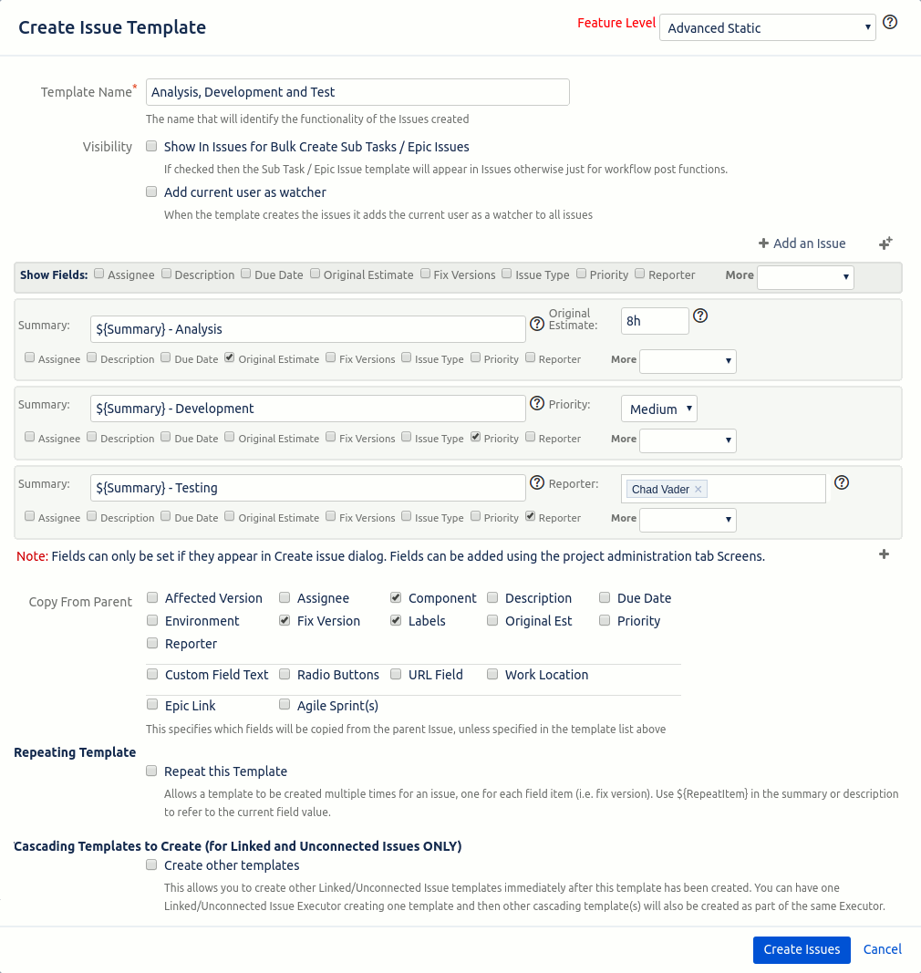 Creating a global template