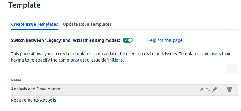 Template page where you can make a Create Issue Template
