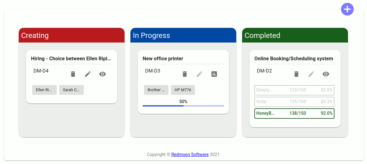 The Decision Register for a project listing all of that projects decisions