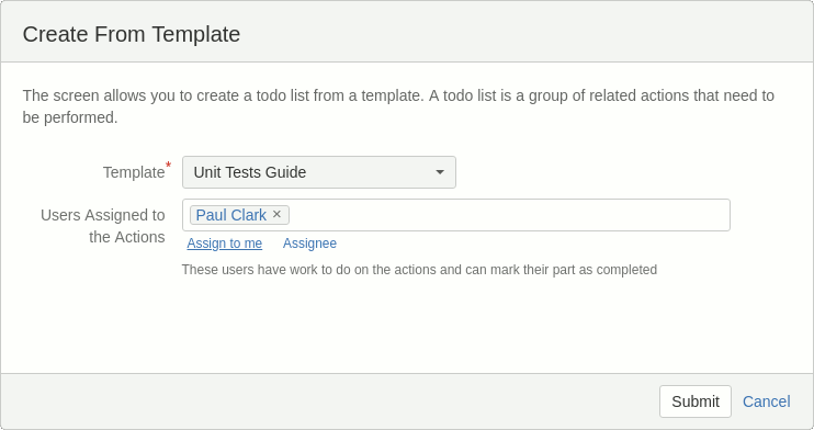 Creating a Todo list from a Template