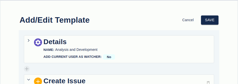 The details section of a Create Issue template