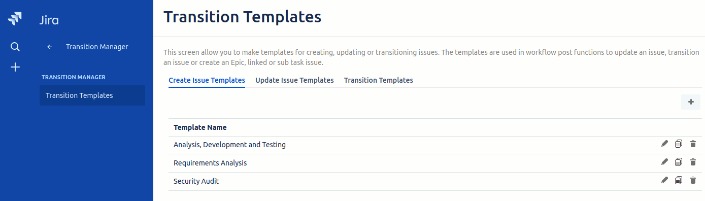 transition manager getting started transition templates