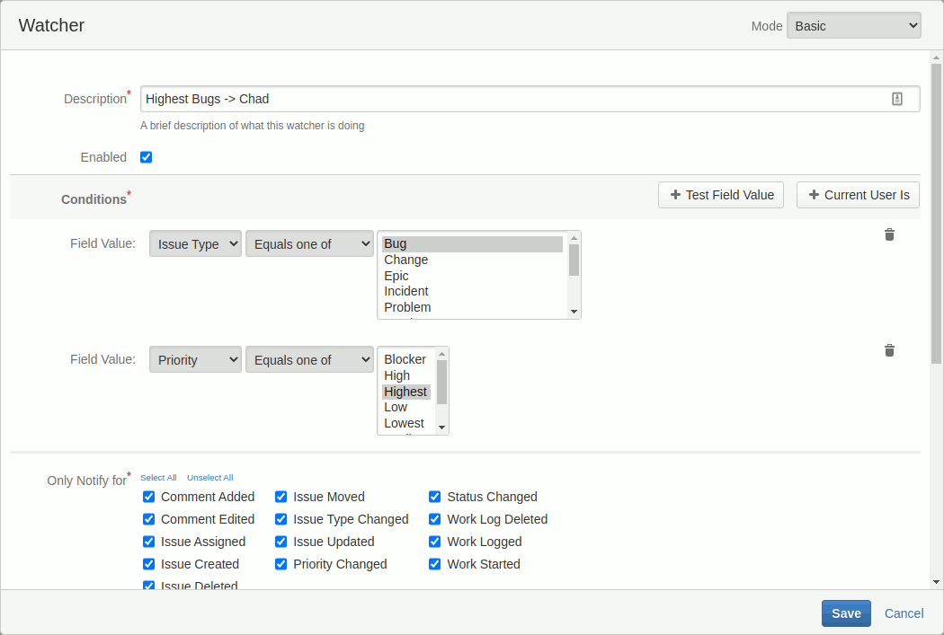 Creating a project watcher
