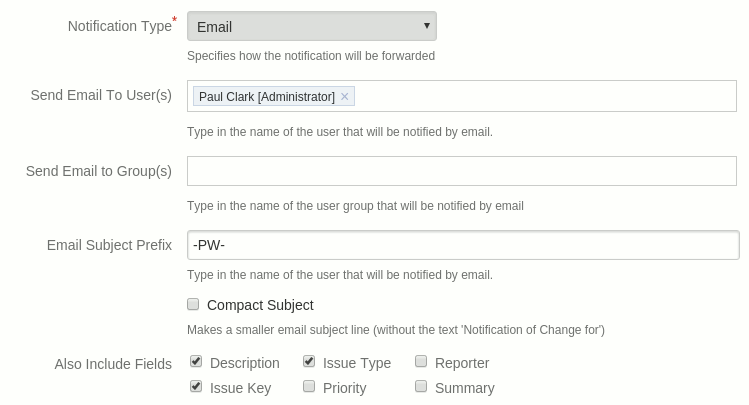 Project watcher email notification option