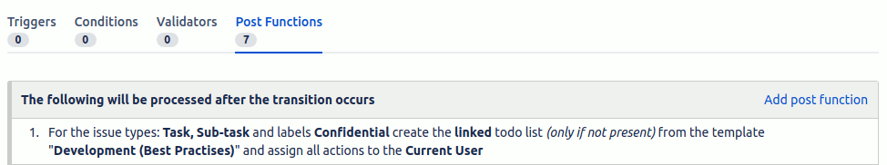 The description of a post function that creates a todo list