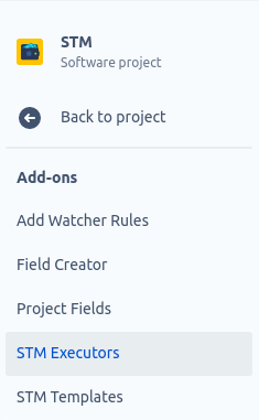 Project menu to get to Executors and Templates