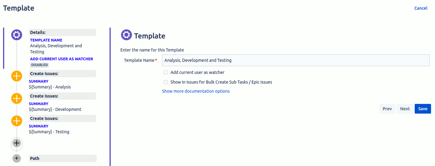 Global template example