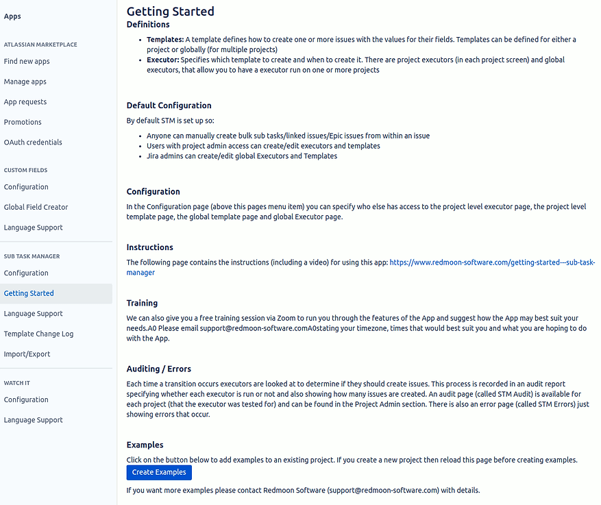 Getting Started page for STM