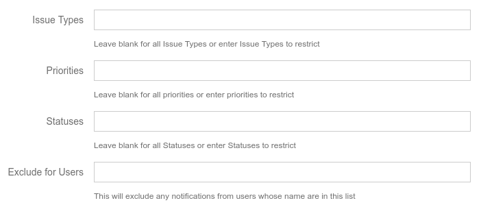 The advanced options for a project watcher