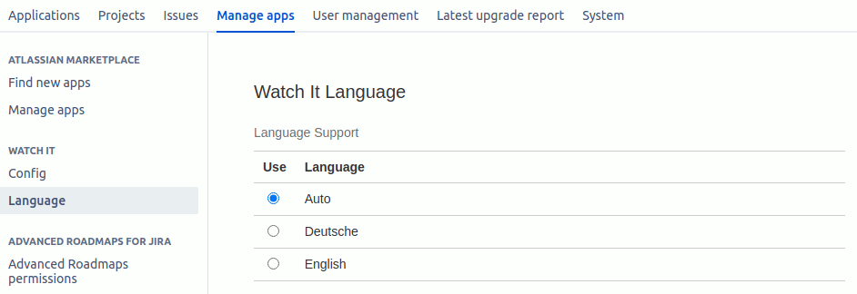 Choosing the language used in Watch It