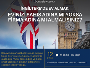 2 Eylül 2024: Ev Alımında Şahıs mı, Firma mı Daha Avantajlı? Webinarı