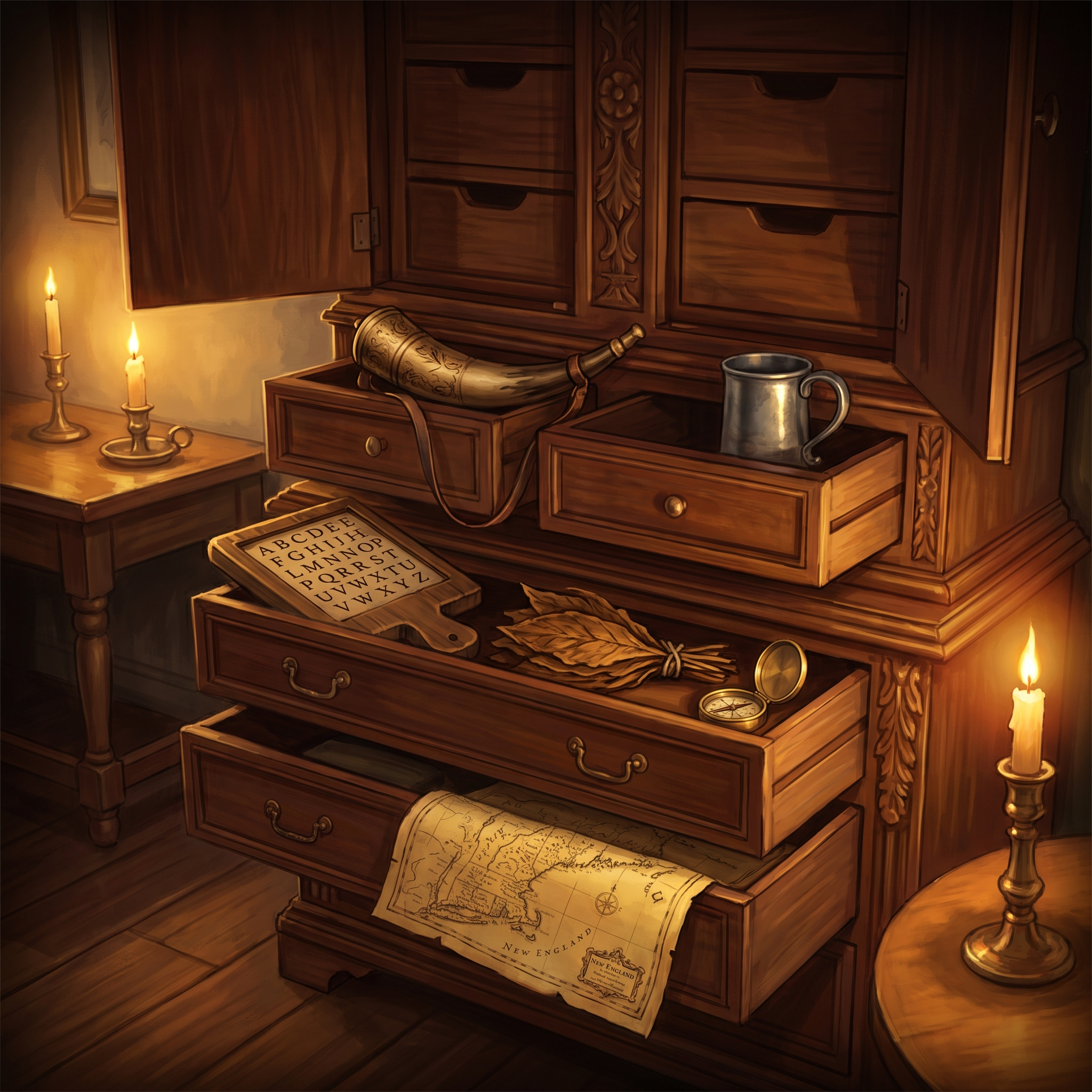 Cabinet of Colonial Curiosities illustration