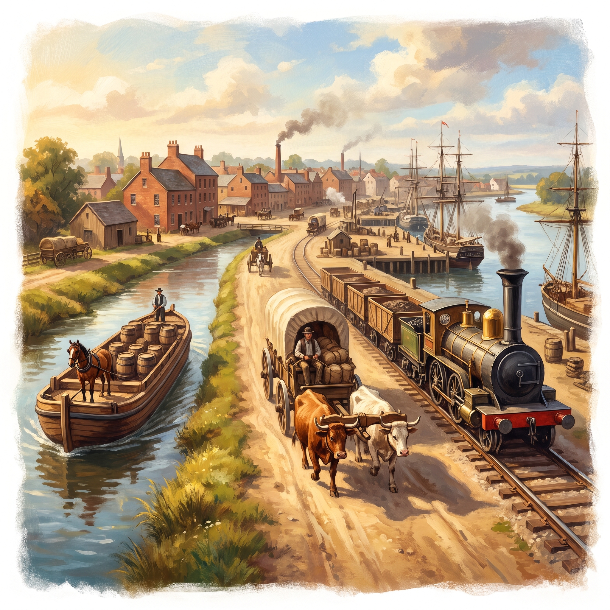 Freight Tycoon: Wagon, Canal, or Rail? illustration