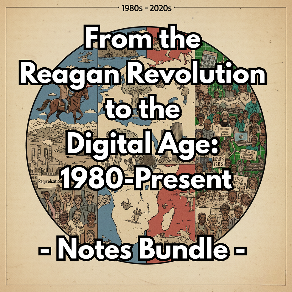 US History: Notes Bundle Reagan Revolution to the Digital Age