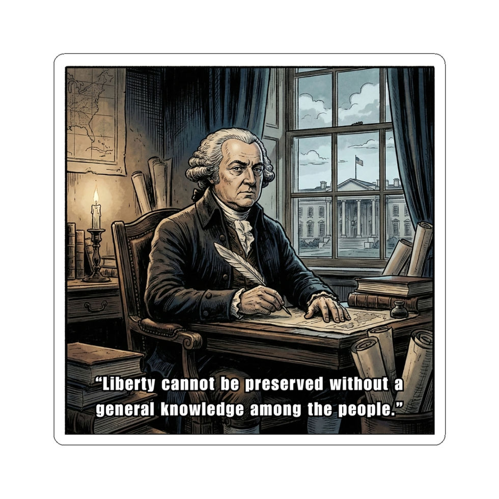 Historical Quote Sticker — John Adams "Liberty cannot be preserved without..."