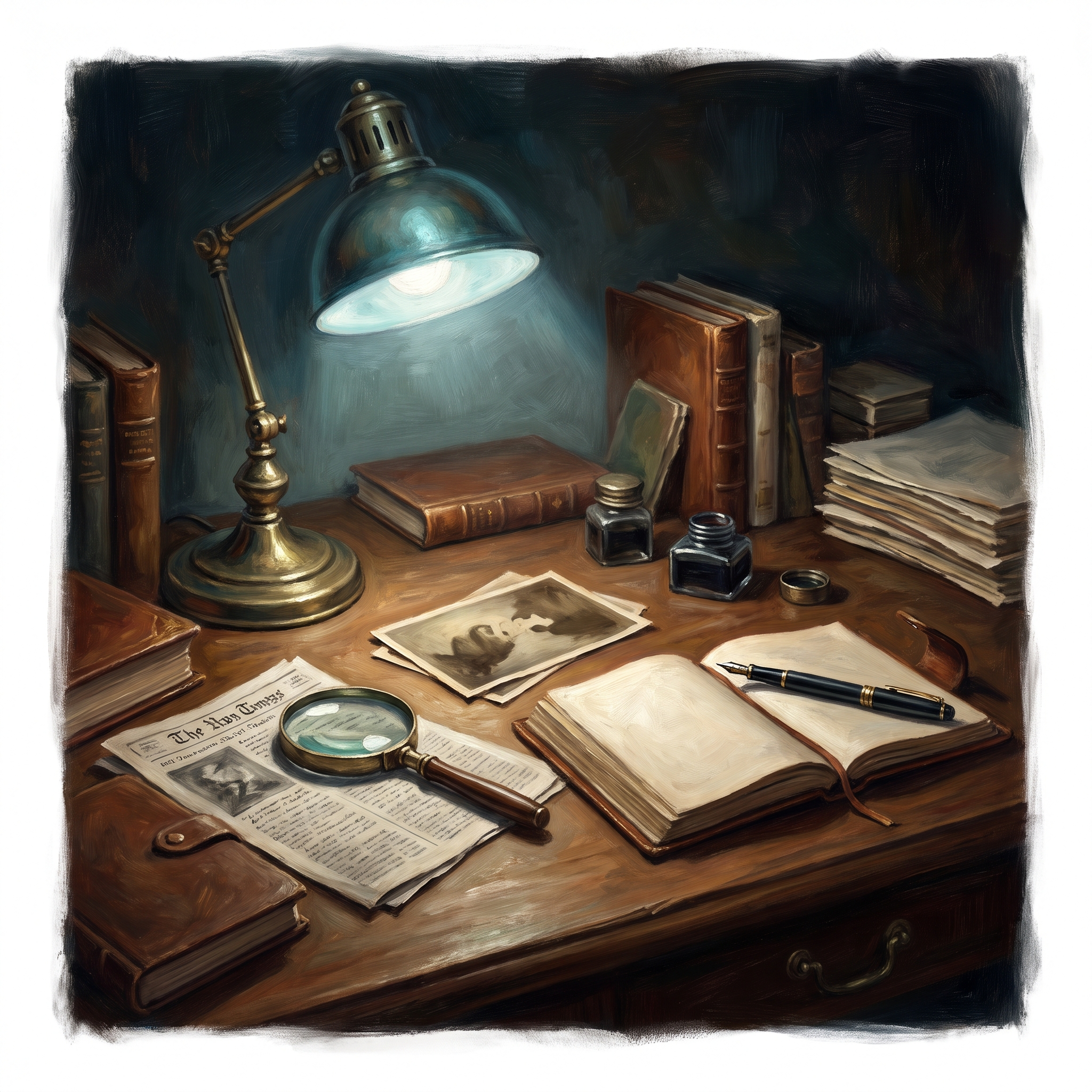 The Source Detective's Desk illustration
