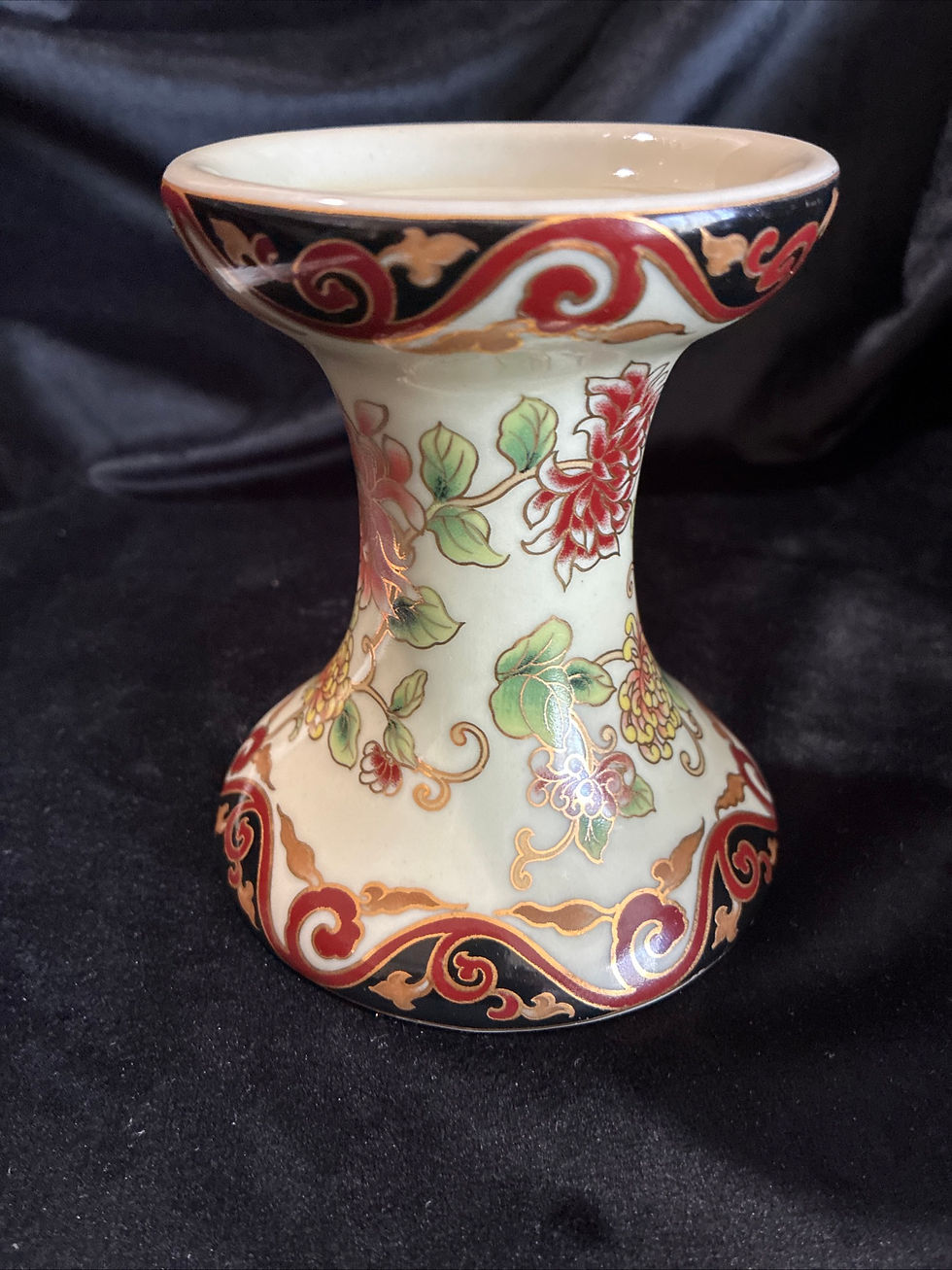 Thumbnail: Vintage Imari Katana Style Candlestick Holder Floral 4.5"Tall