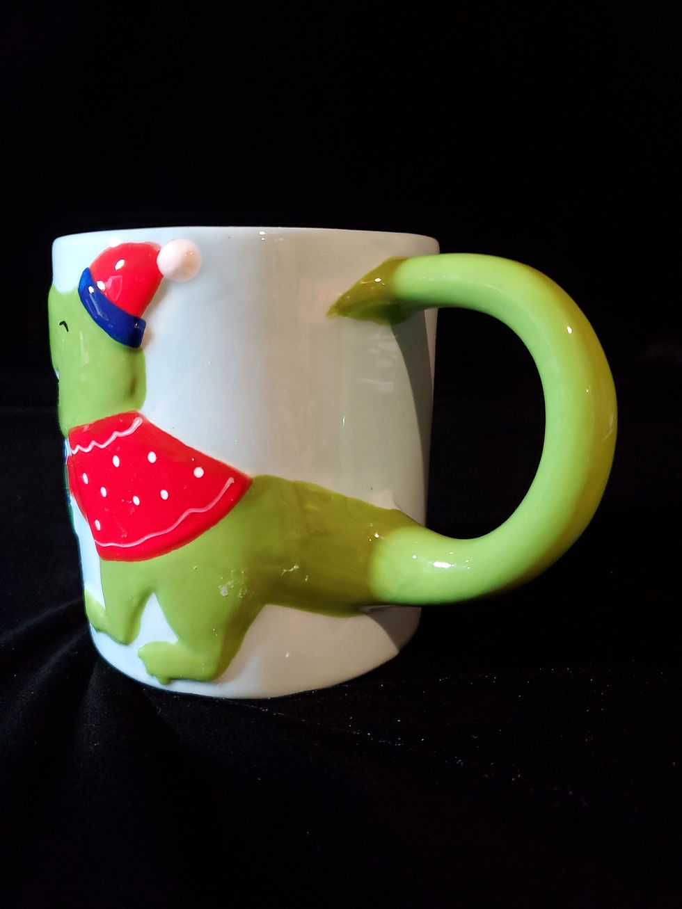 Thumbnail: Dinosaur Christmas Winter Mug Tail Handle 4" Tall. Target Earthware