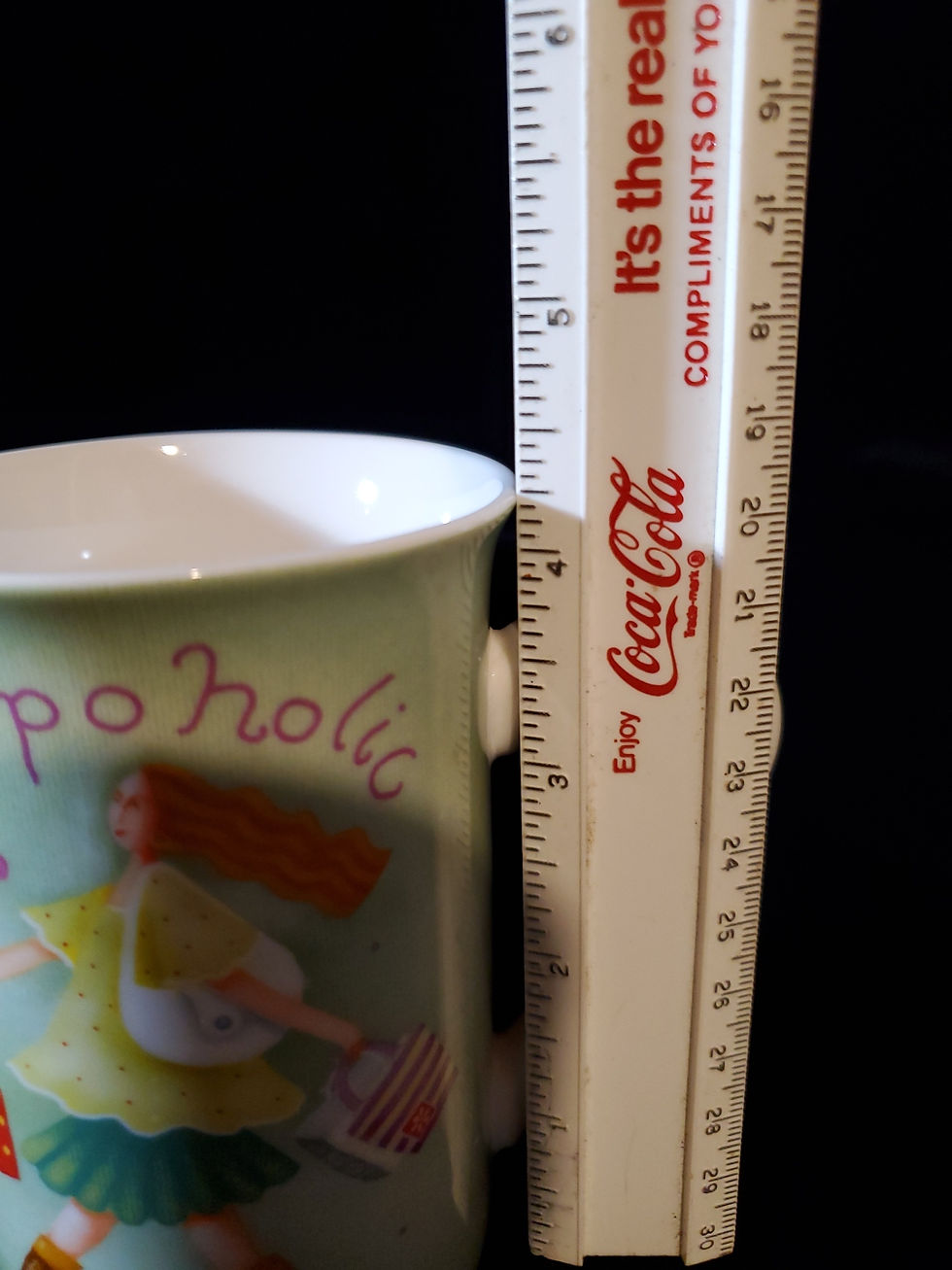 Thumbnail: Kent Pottery "Shopoholic" Mug. 4.25" Tall Porcelain 