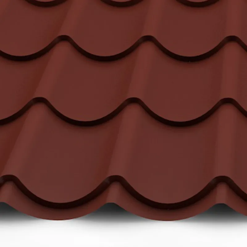 Blechdach Ziegelform Rot
