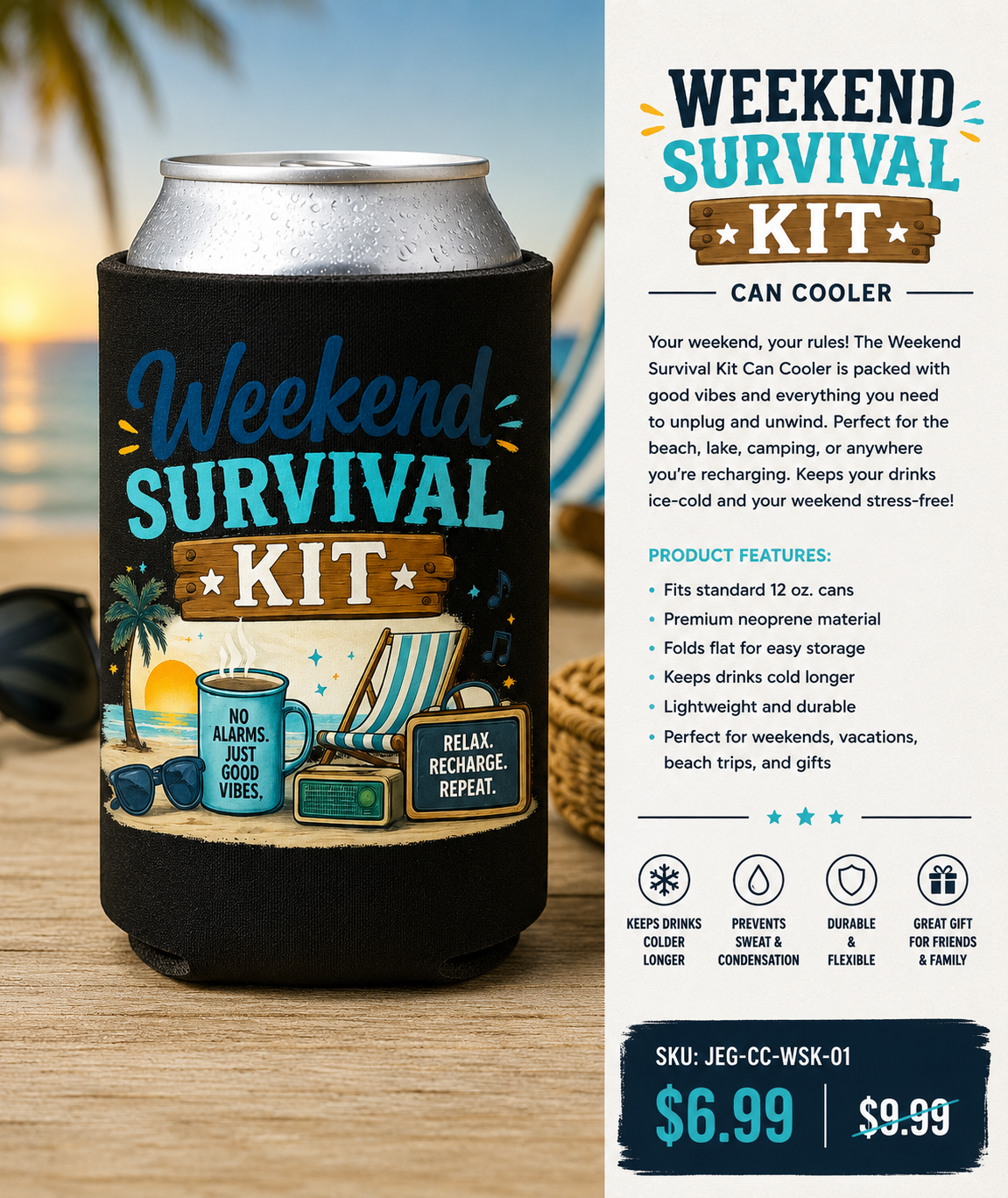 Weekend Survival Kit Can Cooler
