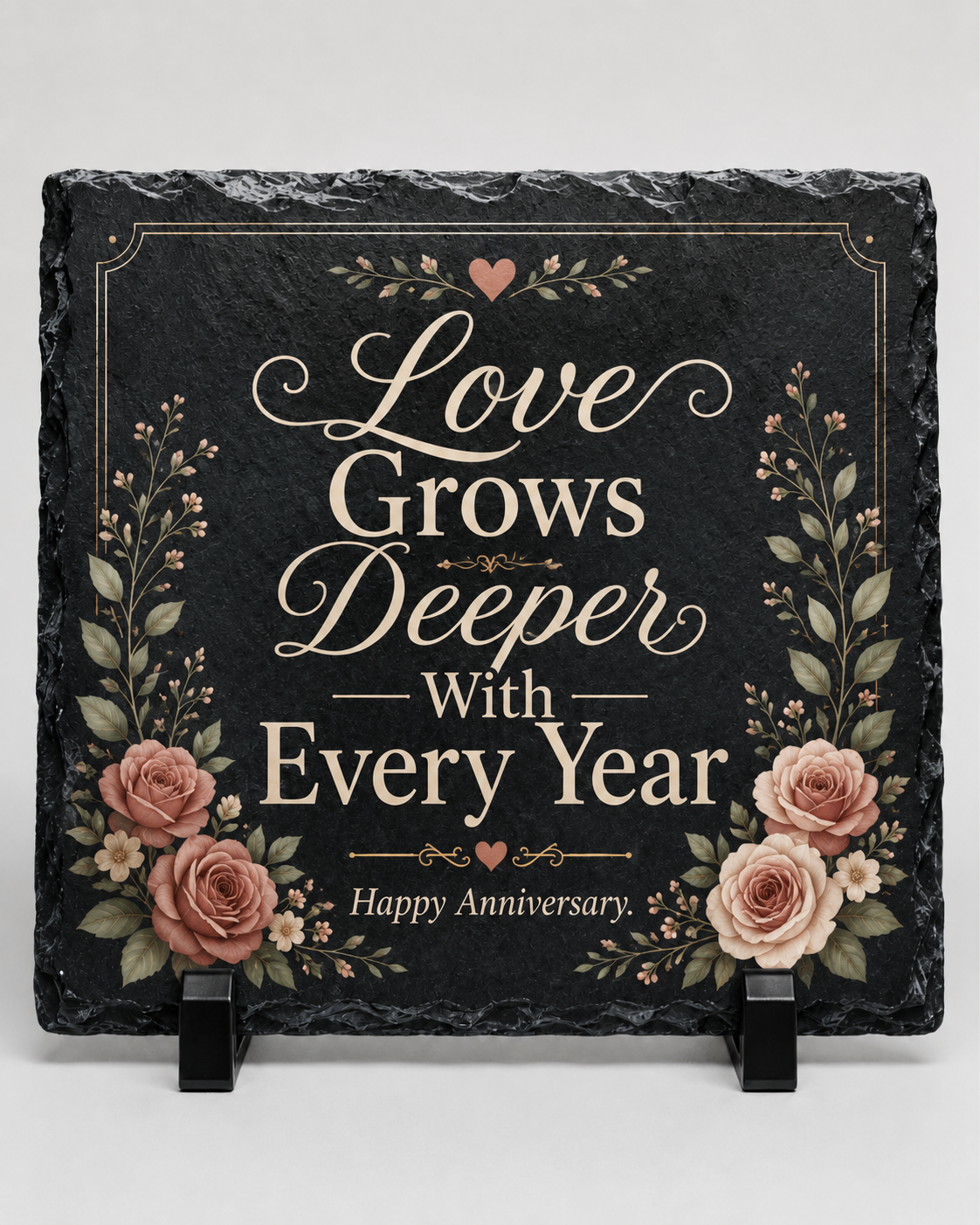 Love Grows Deeper Anniversary Photo Slate
