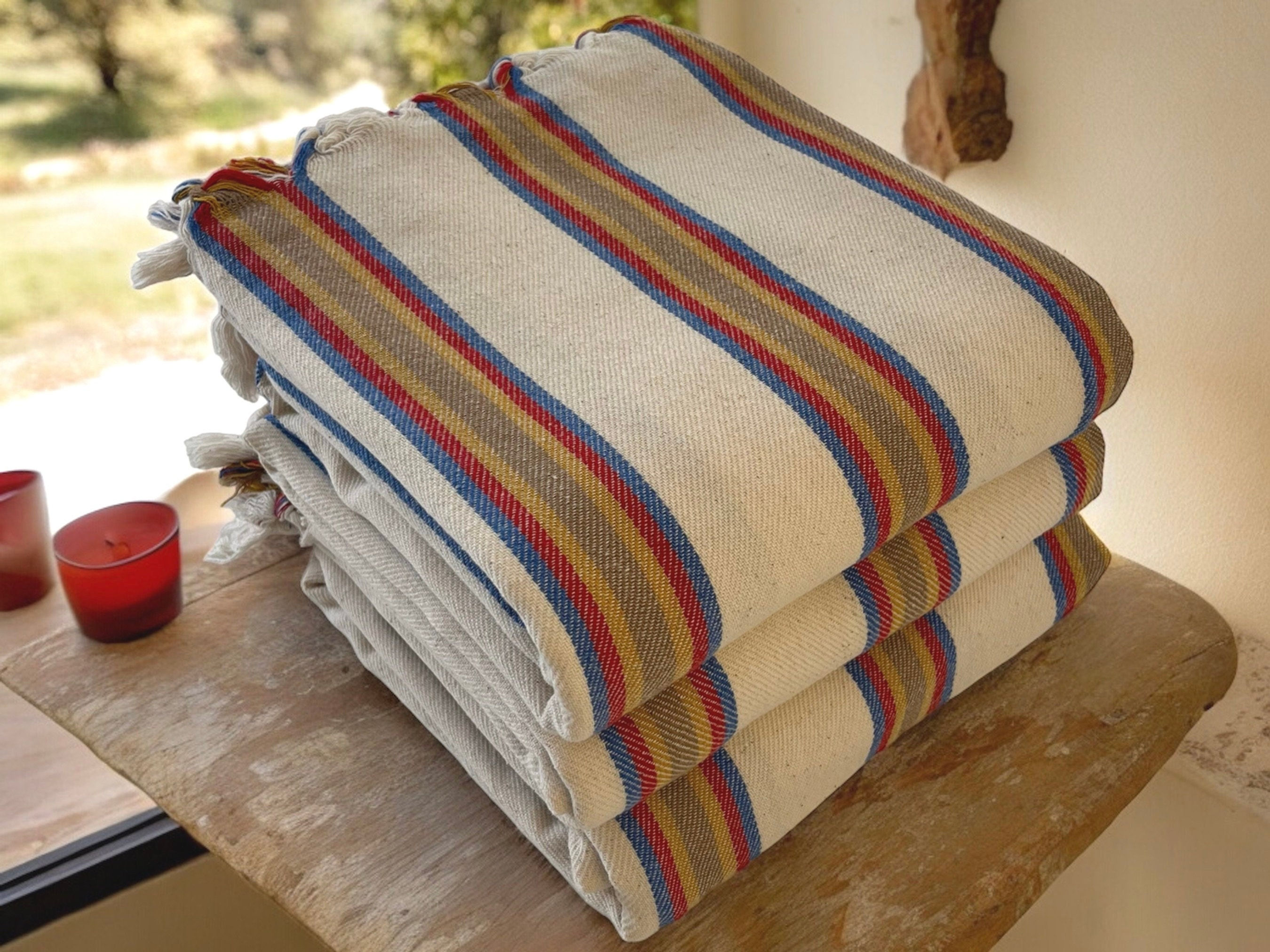 100% cotton handwoven Knidos bath and beach towel. Perfect gift for summer an...