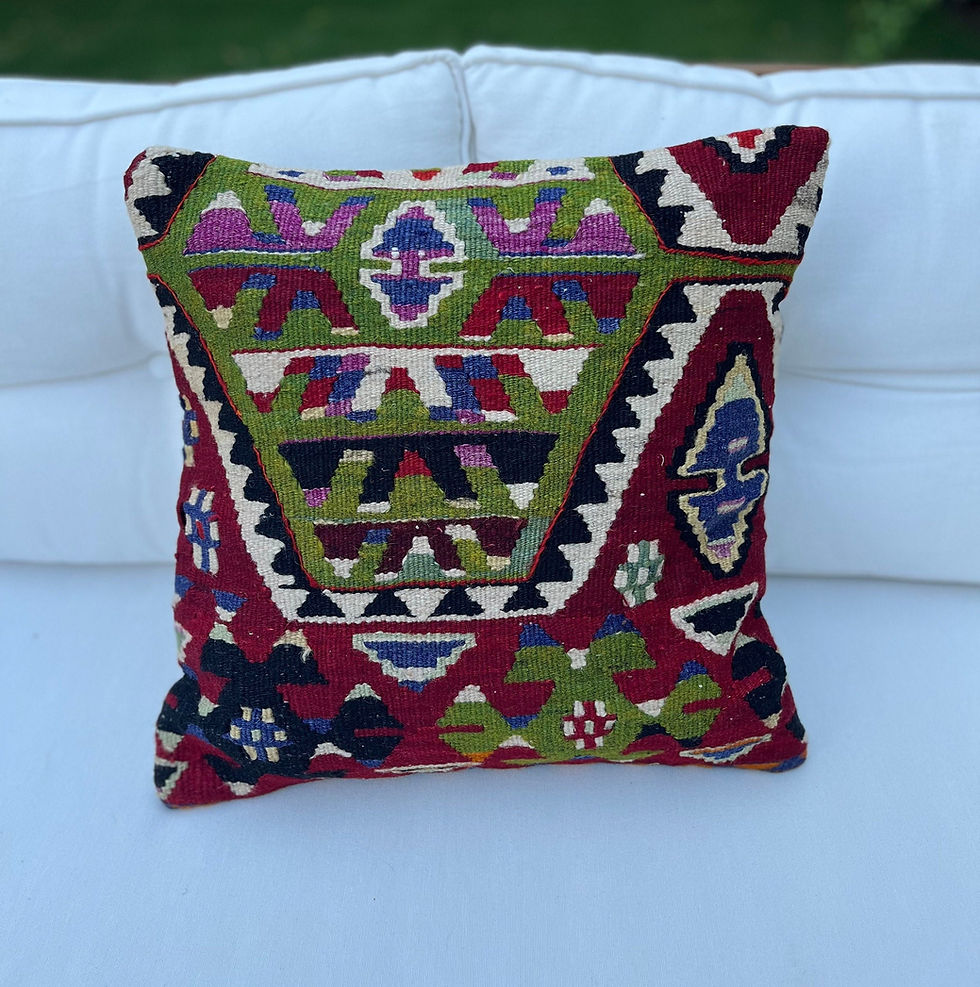 Thumbnail: 20% off! Kilim Pillow Cover | Handwoven Vintage 16"x16" Decorative Cushion