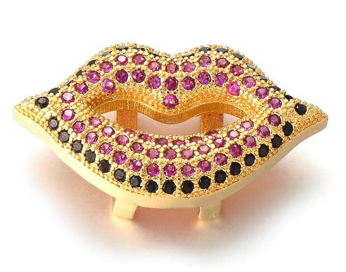 Miniatura: Colored Stones Lips Charm