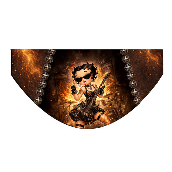 Coupon tissu imprimé rock fille guitare pour sac banane avec patron couture inclus