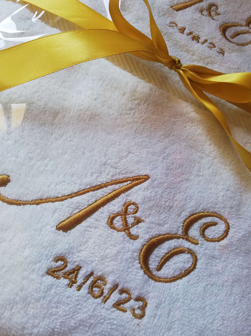 Thumbnail: Monogrammed Hand Towels with date