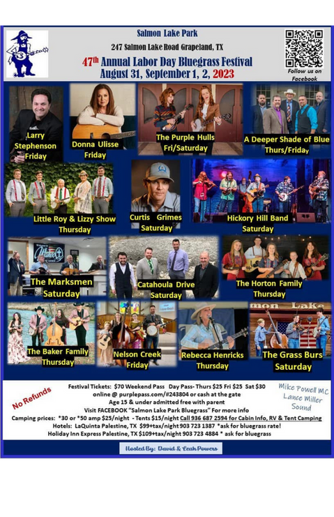 47th Annual Bluegrass Festival, Aug 31-Sept 2, 2023 (flyer)