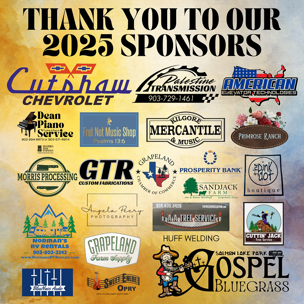 2025 Gospel Bluegrass Sponsors