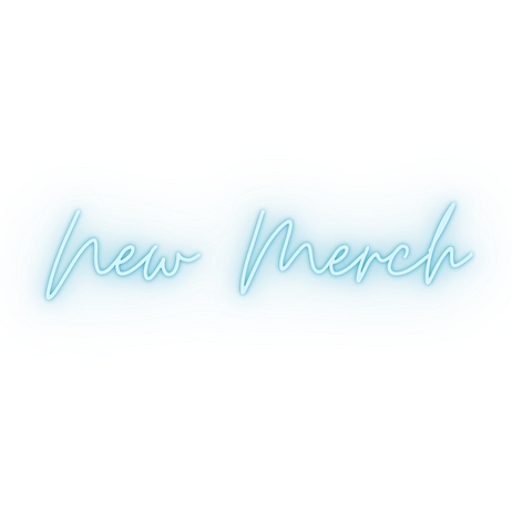 Text that says "New Merch"