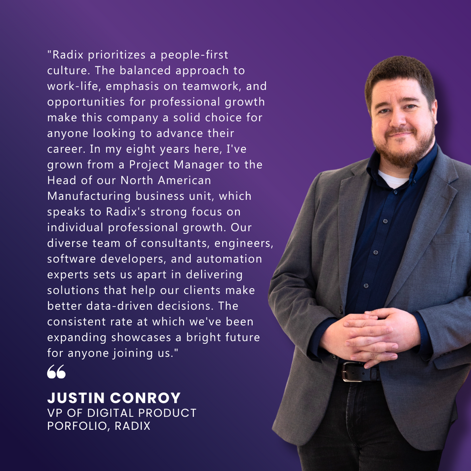 Justin Conroy, VP of Digital Products at Radix North America