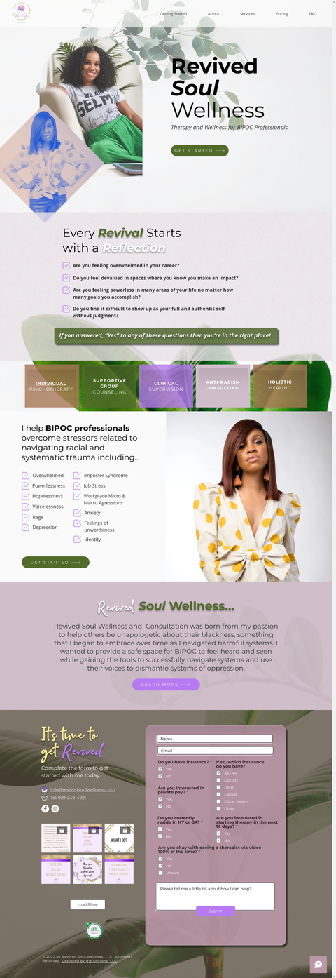 Therapy and Wellness Website for BIPOC Professionals