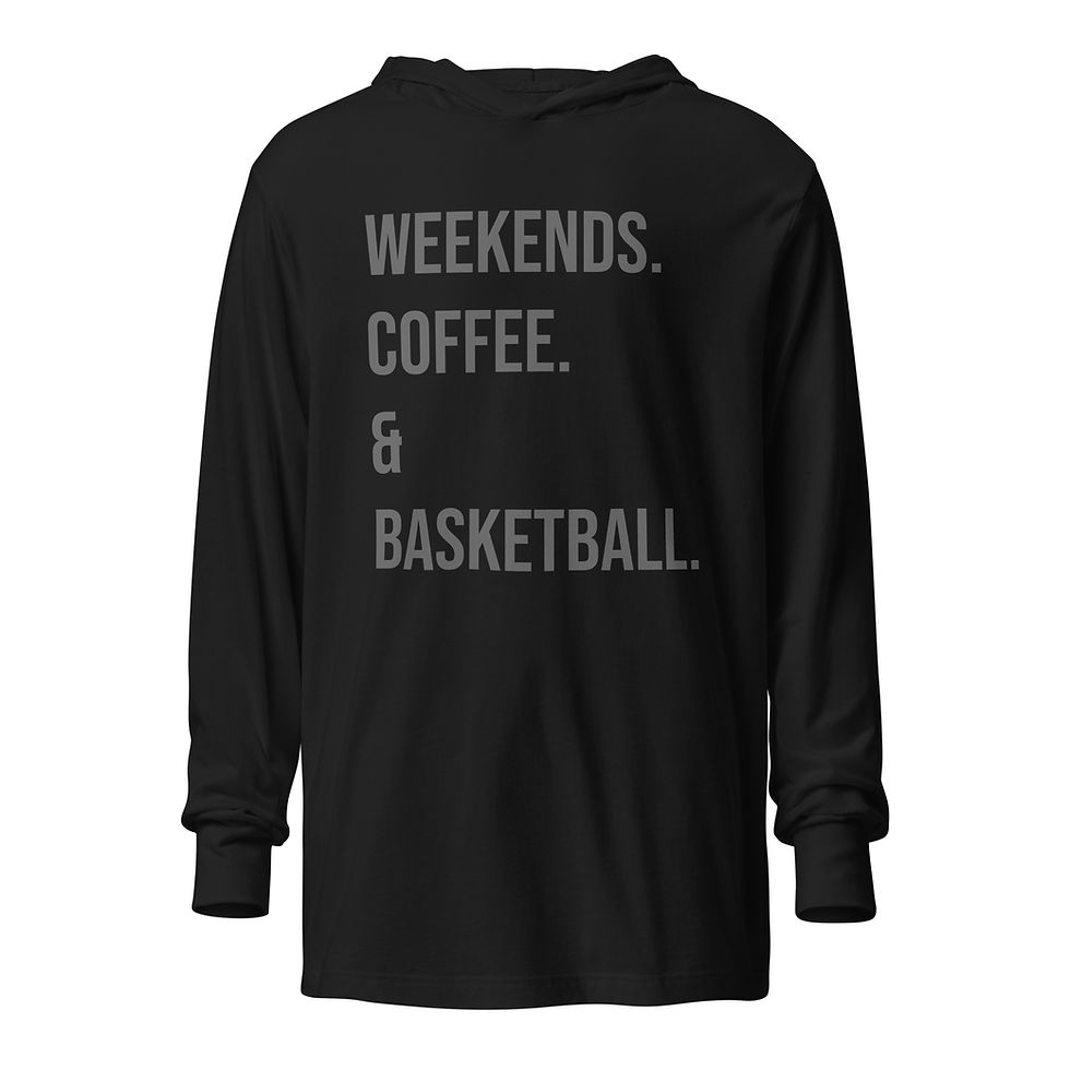 Thumbnail: Weekends Coffee & BASKETBALL Hooded long-sleeve tee