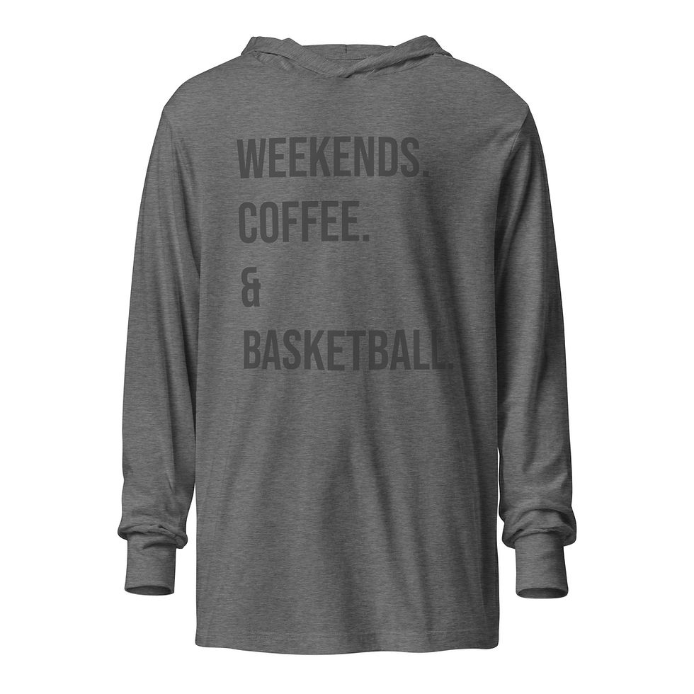 Thumbnail: Weekends Coffee & BASKETBALL Hooded long-sleeve tee