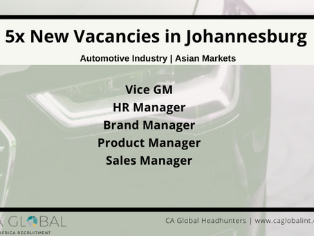5x Jobs in South Africa - Work for an Asian Automotive Manufacturer