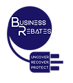 The BusinessRebates.co.uk Logo, incorporating a 3-pin plug with the words Uncover, Recover, Protect